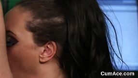 Feisty sex kitten receives intense facial cumshot and gulps it all