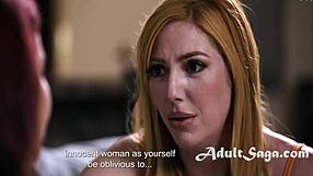 Big tits housewife corners nosy neighbor in lesbian first time. Lauren phillips and natasha nice storyline.