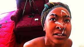 Ebony Bubble Butt Bukkake Compilation in Shower