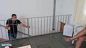 Bent over, I fucked my slave's ass until he came in my mouth!