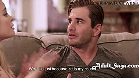 Weirdly needy stepcousin Nathan Bronson fucks petite Skyler Storm in kinky threesome.