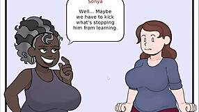 beautiful ebony bbw auntie with big tits and ass helps fix problem