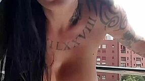 Neighbors watching my big tits masturbation!