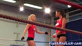 Euro Dykes Wrestle and Lick Pussy on Floor!