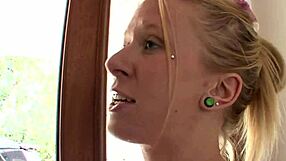 the horny stud enjoys a blowjob before pounding brooklyn joleigh doggystyle on the couch