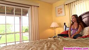 I’m crazy for sucking my milf girlfriend’s big tits in hot lesbian play.