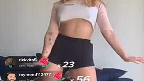 Blonde's titties bounce during sexy workout