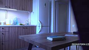 melissa main enjoys a nude breakfast under hidden eyes