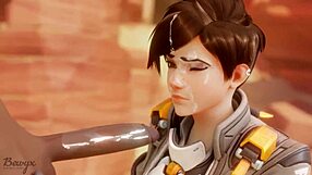 Tracer Paying Bet With Blowjob Cumshot On Black Cock!