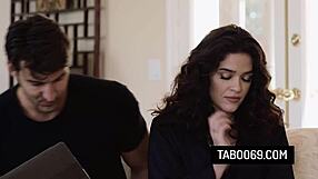 brunette milf lets nerd fix computer with blowjob