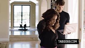 brunette milf lets nerd fix computer with blowjob