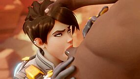 Tracer Paying Bet With Blowjob Cumshot On Black Cock!