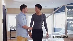 This Curly Black Babe Gets Her ASS FUCKED in Knee High Stockings