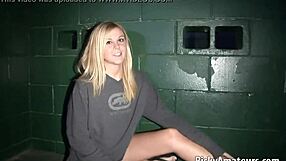 The hot girl next door casually plays with her body outdoors at the party.