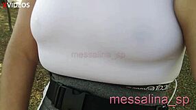 Messalina Teasing Drivers with Public Tit Flashing