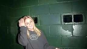 The hot girl next door casually plays with her body outdoors at the party.