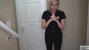 skinny slut teases riding big black cock