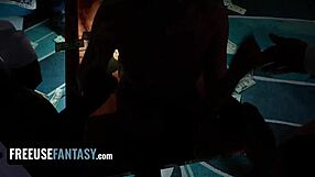 Black Friday part 3 aftermath features Penelope Woods and Chanel Camryn in freeuse fantasy with spanking and cowgirl