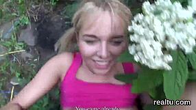 Czech teen tempted in shop. Clothes ripped for pov fuck.