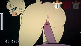 An hentai game with animated cosplaying animatronics and a monster cock