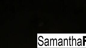 Samantha Saint masturbates her big tits and ass in the morning!