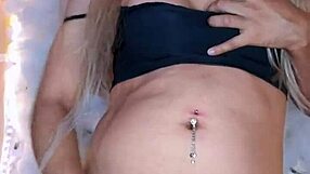 Beautiful Transvestite Suggestively Touches The Dick