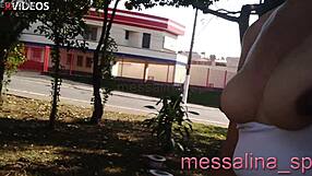 Messalina Teasing Drivers with Public Tit Flashing