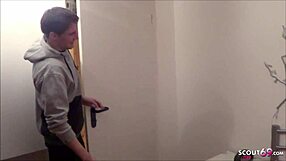 Step son catches german mom with friend, gets threesome gift