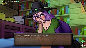 Milf In Witch Cosplay Rides Cock In Hornycraft Parody.