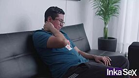 Buxom Latina teacher teaches her students about the human body