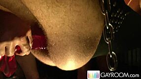 My hard boner in gay orgy facial