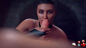 She asks, ready for my femdom game? while licking and giving handjob.