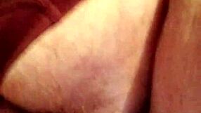 Step son spies on step mom's kinky toilet play.