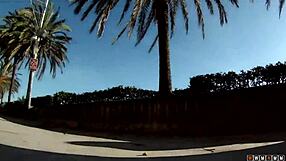 his hard cock goes into her wet pussy in doggystyle bent over