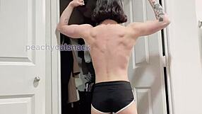 Super Strong Petite 18+ Asian Muscle Girl Nude Workout?