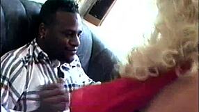 Cougar with tattoos bends over for hardcore black cock pounding