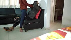 Masked Latina Neighbor Gives Me a Sensual Blowjob in the Living Room During Homemade Session