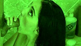 Naughty Nickey Huntsman receives cumshot after bible study.