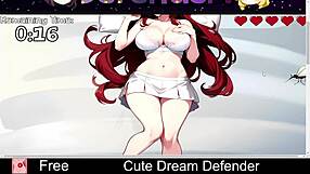 cute character defends in a dream-like game
