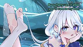 furina guides my quick femdom feet stroke to finish fast