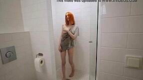 Redhead’s Perfect Tight Body Fucked in Shower