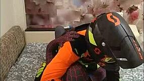 Spiderman And Biker Intense Gay Fuck