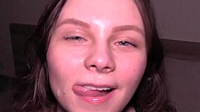 A white slut receives aggressive sex in a real college girl private show
