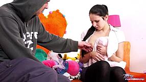 stepbrother teaches sex secrets to brunette teen 18+ stepsister