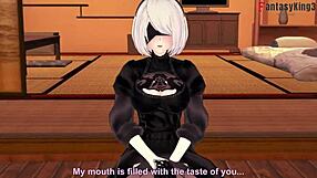 2B Interrupted for Intense POV Fuck in Nier Automata