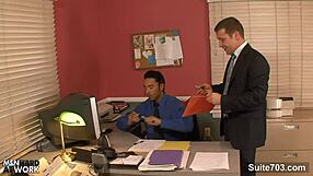 Amazing Gay Blowjob And Fucking With Monster Cock In Office Hardcore Action