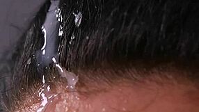 Model gulps cumshot facial