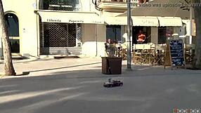 his hard cock goes into her wet pussy in doggystyle bent over