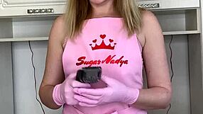 A blonde nurse strips herself naked and then gives a lucky dude a hardcore waxing