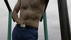 He says, Come watch me strip and box naked with neighbors